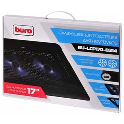 Подставка для ноутбука Buro BU-LCP170-B214, 17", 2xUSB, 2×140 мм FAN чёрная - фото 51366586