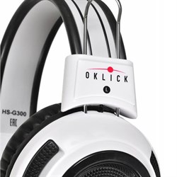 Наушники с микрофоном Oklick HS-G300 ARMAGEDDON, мониторные, оголовье, провод 2.3 м, белые - фото 51366623