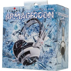 Наушники с микрофоном Oklick HS-G300 ARMAGEDDON, мониторные, оголовье, провод 2.3 м, белые - фото 51366624
