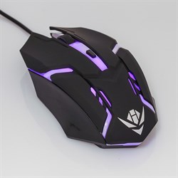 Мышь Nakatomi MOG-03U Gaming, игровая, проводная, 4 кнопки, подсветка, 1600 dpi, USB, чёрная - фото 51366911