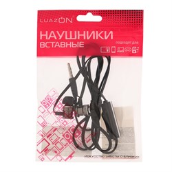 Наушники Luazon W-16, вакуумные, микрофон, плоский провод, кнопка ответа, МИКС - фото 51366929