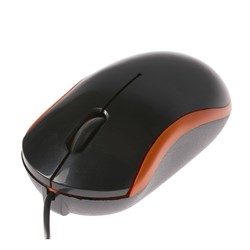 Мышь LuazON MB-1.0, проводная, оптическая, 1200 dpi, 1 м, USB, чёрная с оранжевыми вставками - фото 51366943