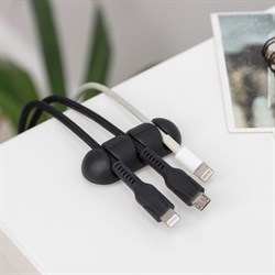 Держатели для проводов, набор 2 шт., пластик, белый/чёрный - фото 51366959