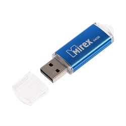 Флешка Mirex UNIT AQUA, 64 ГБ, USB 2.0, чтение до 25 Мб/с, запись до 15 Мб/с, синяя - фото 51366987