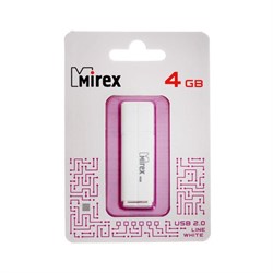 Флешка Mirex LINE WHITE, 4 ГБ, USB 2.0, чтение до 25 Мб/с, запись до 15 Мб/с, белая - фото 51367013