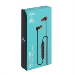 Наушники спортивные беспроводные, магнитные, Luazon VBT 1.6, вакуумные, Bluetooth 4.1, с микрофоном, 90 мАч, металлический корпус, чёрные - фото 51367056