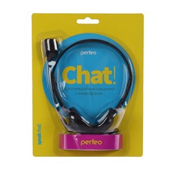 Наушники Perfeo PF-CHAT-BLK, компьютерные, микрофон, 105 дБ, 32 Ом, 3.5 мм, 1.8 м, черные - фото 51367072