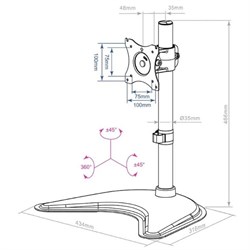 Кронштейн ARM Media LCD-T51, для 1-го монитора, 15"-32", наклон-поворот, до 10 кг, чёрный - фото 51367301
