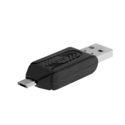 Картридер-OTG Luazon LNCR-001, подключение microUSB и USB, слоты SD, microSD, чёрный - фото 51367417