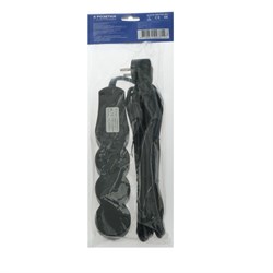 Сетевой фильтр 5bites SP4B-150 4S, 4 розетки, 5 м, 10 А, 3х0.75 мм2, с з/к, с выкл.,черный - фото 51367471