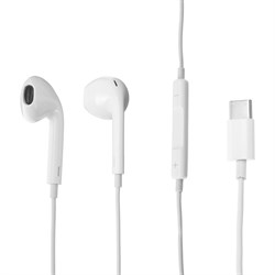 Наушники Luazon VBT 1.13, вкладыши, микрофон, разъем Type-C, белые - фото 51367623