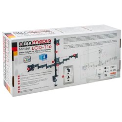 Кронштейн ARM Media LCD-T16,для 4-х мониторов,наклонно-поворотный,15"-32",до 4х10 кг,черный - фото 51367632