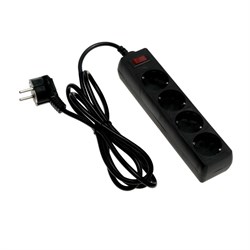 Сетевой фильтр Luazon Lighting, 4 розетки, 1.8 м, 2200 Вт, 3 х 0.75 мм2, 10 А, 220 В, черный - фото 51367663