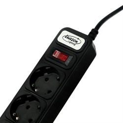Сетевой фильтр Luazon Lighting, 6 розеток, 3 м, 2200 Вт, 3 х 0.75 мм2, 10 А, 220 В, черный - фото 51367719