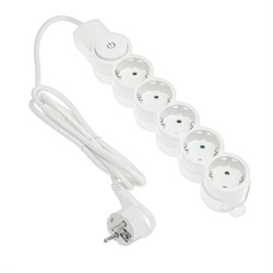 Сетевой фильтр Duwi, 5 розеток 1.5 м, с з/к, с выкл., шторками, цвет слоновая кость - фото 51367737