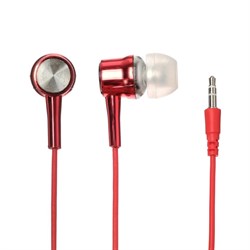 Наушники Luazon LN-3, проводные, вакуумные, Jack 3.5 мм, кабель 1 м, красные - фото 51367811
