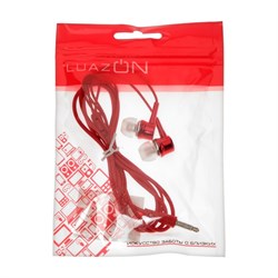 Наушники Luazon LN-3, проводные, вакуумные, Jack 3.5 мм, кабель 1 м, красные - фото 51367812