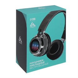 Наушники беспроводные, накладные, Luazon RX-1, Bluetooth 4.2, с микрофоном, с подсветкой LED, microSD, FM, 250 мАч, красные - фото 51367835