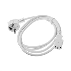 Кабель питания Cablexpert PC-186W-VDE, Schuko - C13, VDE, 10 А, 1.8 м, белый - фото 51368573