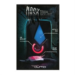 Компьютерные колонки 2.0 Qumo Mask AS004, 2х5 Вт, USB, RGB подсветка, чёрные - фото 51368649