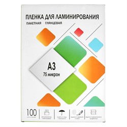 Пленка для ламинирования A3 303×426 мм, 75 мкм, 100 штук, глянцевые, Гелеос - фото 51368673