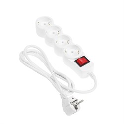 Сетевой фильтр 5bites SP4W-118 4S, 4 розетки, 1.8 м, 10 А, 3х0.75 мм2, с выкл., белый - фото 51368889