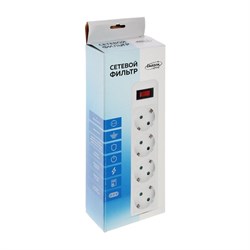 Сетевой фильтр Luazon Lighting, 4 розетки, 0.5 м, 2200 Вт, 3 х 0.75 мм2, 10 A, 220 В, черный - фото 51370526