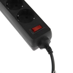 Сетевой фильтр Luazon Lighting, 4 розетки, 1.0 м, 2200 Вт, 3 х 0.75 мм2, 10 A, 220 В, черный - фото 51370535
