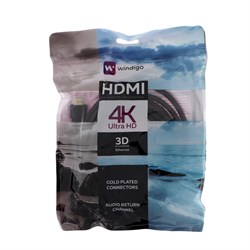 Кабель HDMI Windigo, HDMI(m)-HDMI(m), v 1.4, 3 м, позолоченные разъемы, 3D, 4K, черный - фото 51370807