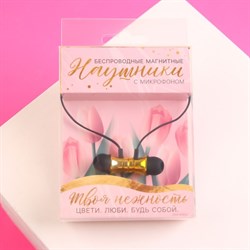 Беспроводные наушники на магните с микрофоном «Цветы», мод. VBT 1.1 ,9×13.5 см - фото 51371289