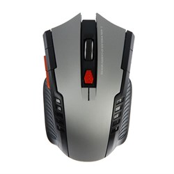 Мышь Luazon MB-2.6, беспроводная, оптическая, 1600 dpi, 2xAAA (не в компл.), USB,черно-серая - фото 51371306