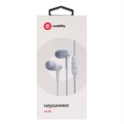 Наушники mObility mt-25, вакуумные, микрофон, 105 дБ, 16 Ом, 1.2 м, белые - фото 51371365
