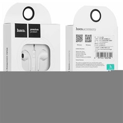 Наушники Hoco M1, проводные, вкладыши, микрофон, Jack 3.5, кабель 1.2 м, белые - фото 51371559