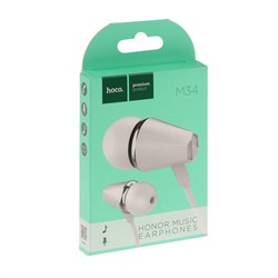 Наушники Hoco M34, проводные, вакуумные, микрофон, Jack 3.5 мм, 1.2 м, белые - фото 51371763