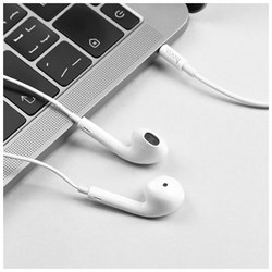 Наушники Hoco M55, проводные, вкладыши, микрофон, Jack 3.5, кабель 1.2 м, белые - фото 51371935