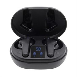 Наушники беспроводные TFN Shell, TWS, BT 5.1, Type-C, 30/300 мАч, сенсорные, дисплей, чёрные - фото 51371999