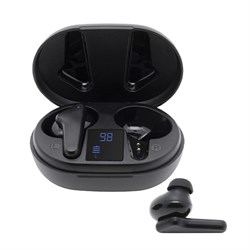 Наушники беспроводные TFN Shell, TWS, BT 5.1, Type-C, 30/300 мАч, сенсорные, дисплей, чёрные - фото 51372000