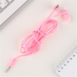 Наушники вакуумные со стразами, розовые - фото 51372137