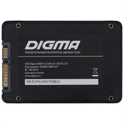 Накопитель SSD Digma DGSR2128GY23T, 128 Гб, SATA III, 2.5" - фото 51372184