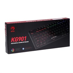 Клавиатура MARVO KG901, игровая, проводная, механическая, 87 клавиш, USB, подсветка, черная - фото 51372584
