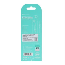 Наушники Hoco M40, проводные, вакуумные, микрофон, Jack 3.5 мм, кабель 1 м, чёрные - фото 51372748