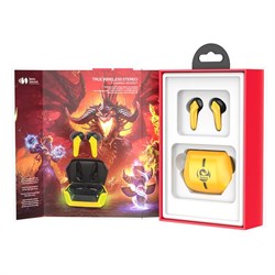 Наушники Hoco S21 TWS, беспроводные, вакуумные, BT5.0, 40/320 мАч, микрофон, черно-жёлтые - фото 51372761