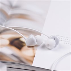 Наушники Hoco M60, проводные, вакуумные, микрофон, Jack 3.5 мм, кабель 1 м, белые - фото 51373248