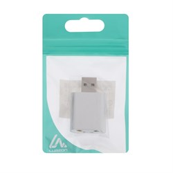 Внешняя звуковая карта Luazon, USB, разъемы Jack: наушники и микрофон, серая - фото 51373262