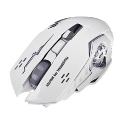Мышь Luazon MB-2.7, игровая, беспроводная, оптическая, 800-2400 dpi, 500 мАч, подсветка, USB, белая - фото 51373545