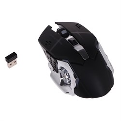 Мышь MB-2.7, игровая, беспроводная, оптическая, 800-2400 dpi, 500 мАч, подсветка, USB, черная - фото 51373552