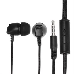 Наушники mObility mt-27, вакуумные, микрофон, 3.5 мм, 1 м, чёрные - фото 51373850