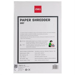 Шредер Deli E9917-EU, фрагменты 4х40мм, 16 листов, скрепки, скобы, пл.карты - фото 51374185