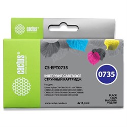 Картридж струйный Cactus CS-EPT0735 черный/голубой/пурпурный/желтый набор карт. для Epson Stylus С79 - фото 51374771