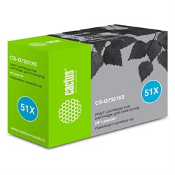 Картридж Cactus CS-Q7551XS Q7551X, для HP LJ P3005/M3027/M3035, 13000 страниц, цвет чёрный - фото 51375684